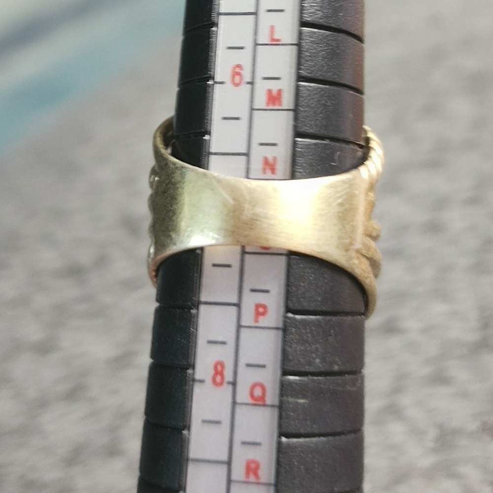 Gold Tone Rope Textured Statement Ring - Picture 4 of 4